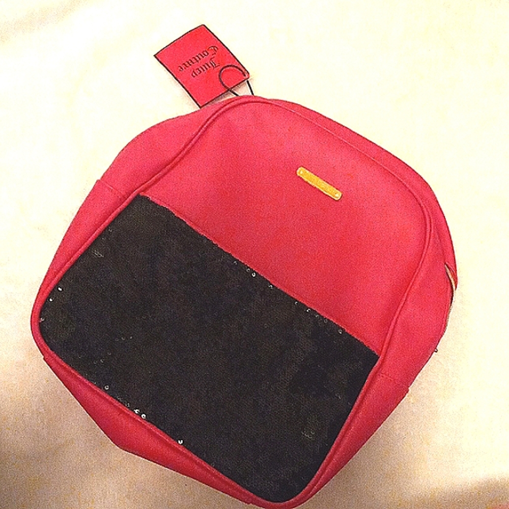 NWT Juicy Couture Backpack Hot Pink w/ Black Sequins